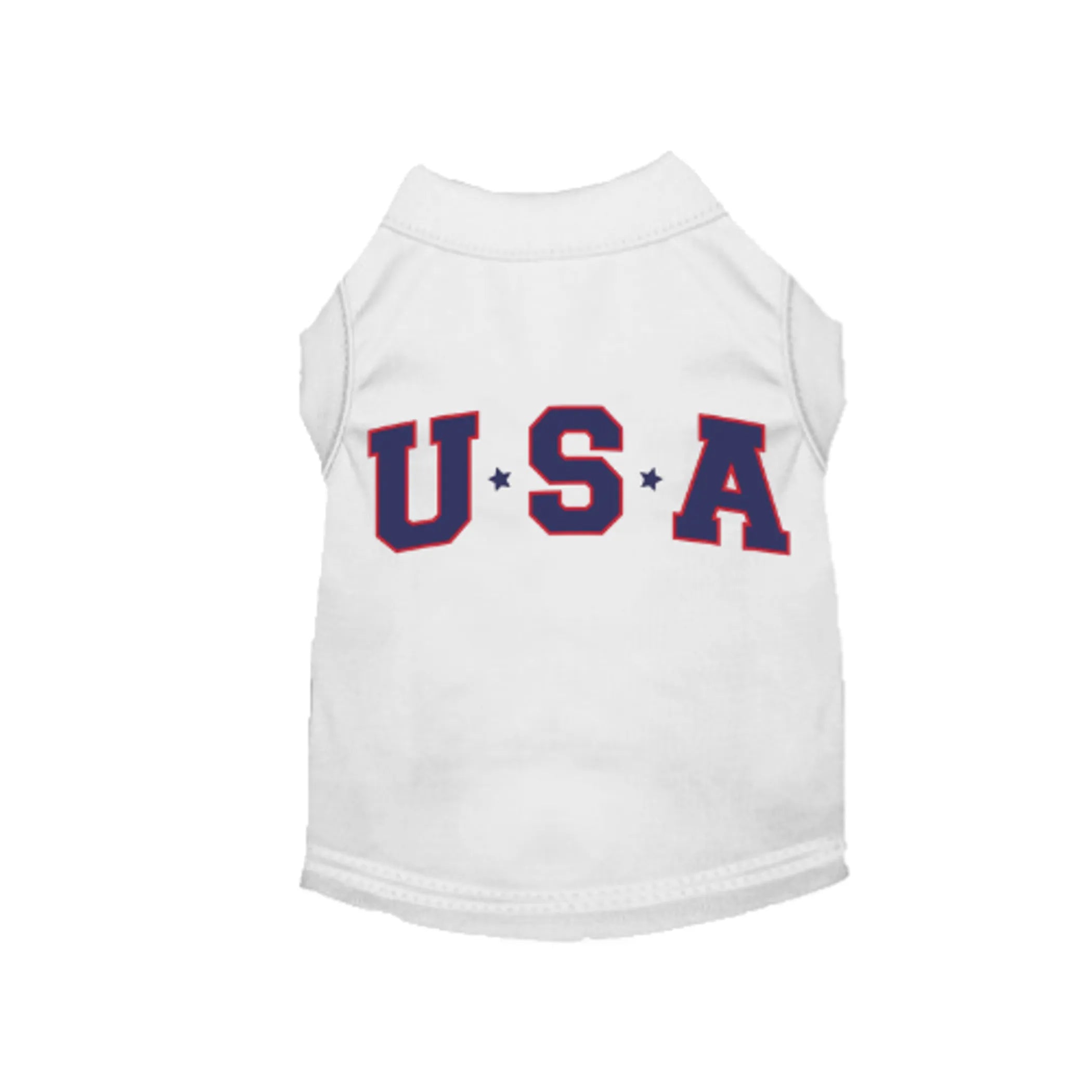 Star-Spangled Pup Tee White USA Dog Shirt