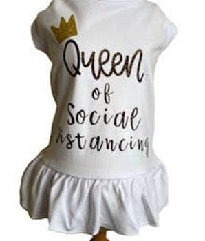 King/Queen of Social Distancing - Color: White | Pack Of: 1