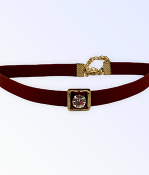 Burgundy Buckle Necklace