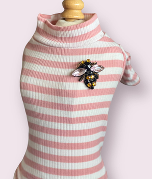 Dazzling Bee Stripe Turtleneck- Dog Sweater