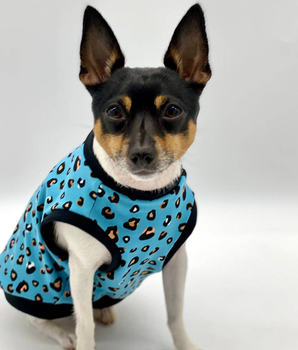 Dog Clothes Coat - DCNY Teal Leopard Print Tank - Limited Edition