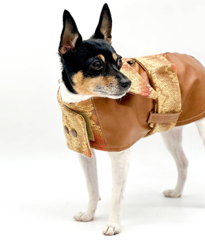 Dog Clothes Coat - DCNY Vegan Faux Leather Southwest Coat