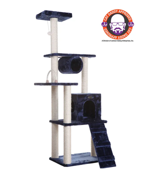 Real Wood 71" Navy Cat ClimbIng Tower Scratching Furniture