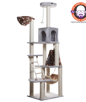 Real Wood Cat Climber Play House With Playhouse, Basket