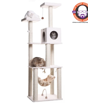 Real Wood B7301 Classic Ivory Cat Tree, 4 Levels With Rope