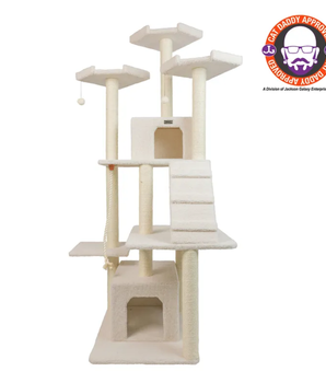 Real Wood B8201 Classic  Ivory Cat Tree Multi Levels W Ramp