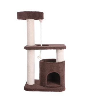 Real Wood 3-Tier Carpeted Cat Tree Condo  Kitten Play House