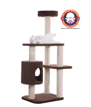 Real Wood 3-Level Carpeted Cat Tree Condo  Kitten Play House