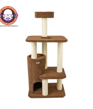 Real Wood 3-Level Carpeted Cat Tree Condo, Kitten Climber