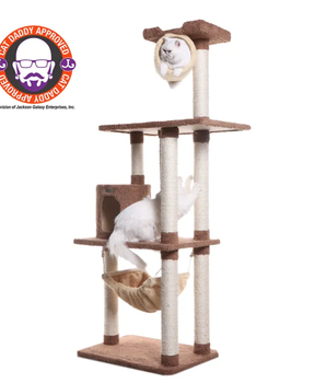 Real Wood 70" Cat tree With Scratch posts, Hammock for Cats