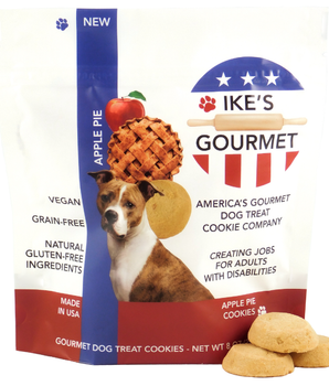 Ike's Gourmet Apple Pie Dog Treat Cookies - Real Fruit Shortbread Cookies Vegan and All-Natural Grain and Gluten Free Made in USA