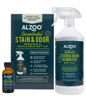 Eliminate Pet Stains and Odors ALZOO Concentrated Spray Powder Kit