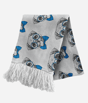 Smartie Pants Pug Luxury Turkish Scarves