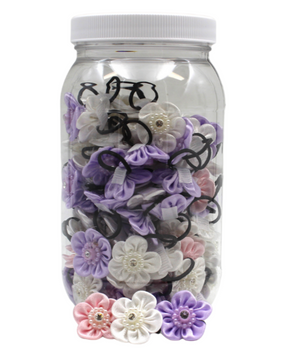 GD124 | 50-100 Flower Groomers Dinky Dog / Cat Bows in Jar|Pets Ribbons