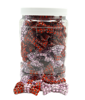 GG001X | Groomers Jar | 50-100 dog bows in a jar - Bling Valentines 1.5"|Pets Ribbons