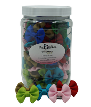 GG100 | 50-100 Assorted Groomers Dog / cat Bows in a jar|Pets Ribbons