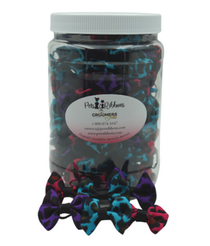 GG106 | 50-100 Animal Print Groomer dog/ cat bows in a jar|Pets Ribbons