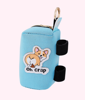 "Oh Crap" Blue Poop Bag Dispenser