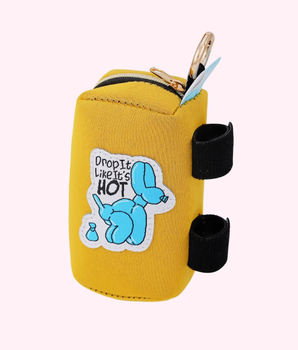 "Drop It Like It's Hot" Yellow Poop Bag Dispenser