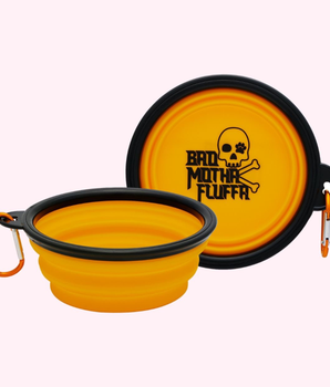 "Bad Motha Fluffa" Orange Dog Bowl