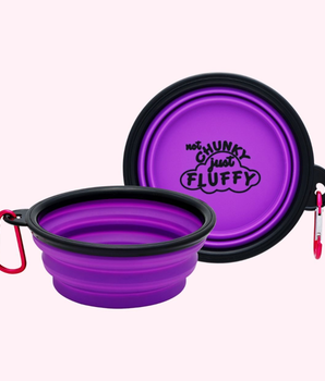 "Not Chunky Just Fluffy" Purple Dog Bowl