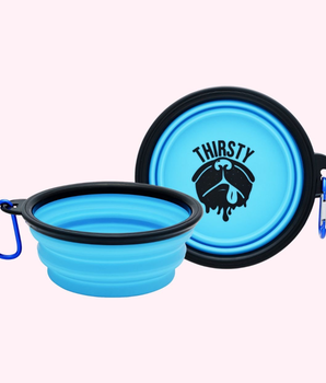 "Thirsty" Blue Dog Bowl