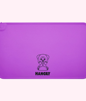 "Hangry" Purple Dog Food Mat