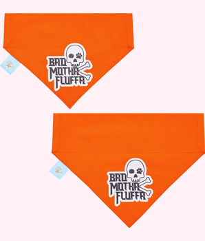 "Bad Motha Fluffa" Orange Collar Bandana