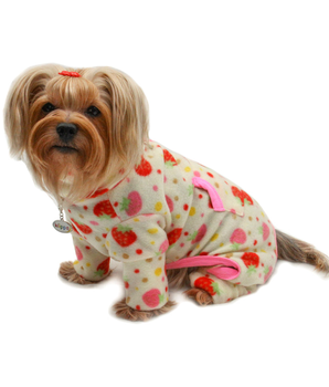 Yummy Strawberry Fleece Turtleneck Pajamas