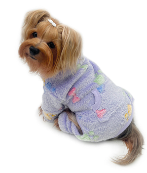 Ultra Plush Colorful Bones/Paws Turtleneck Pajamas