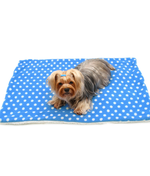 Blue with White Polka Dots Fleece/Plush Blanket