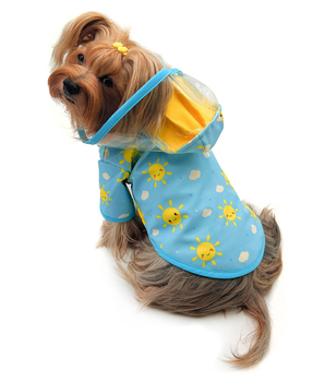 Clear View Happy Sunshine Raincoat with Fleece Lining and Detachable Hood