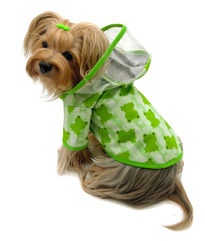 Clear View Froggy Raincoat with Fleece Lining and Detachable Hood