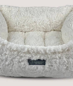 NANDOG Cloud Shaggy Reversible Pet Bed -IVORY