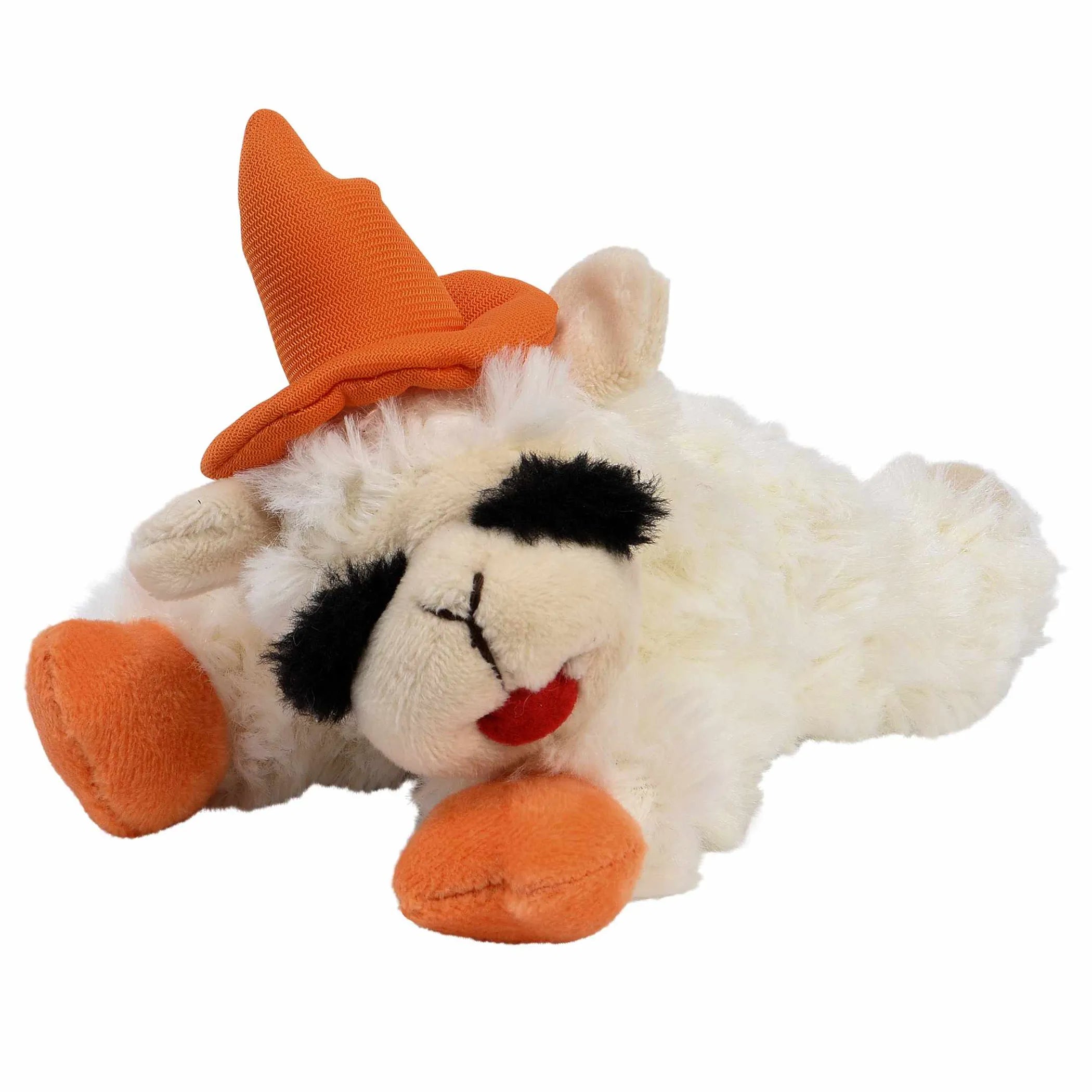 Multipet Halloween Lamb Chop 6.5 w/Orange Hat & Paws