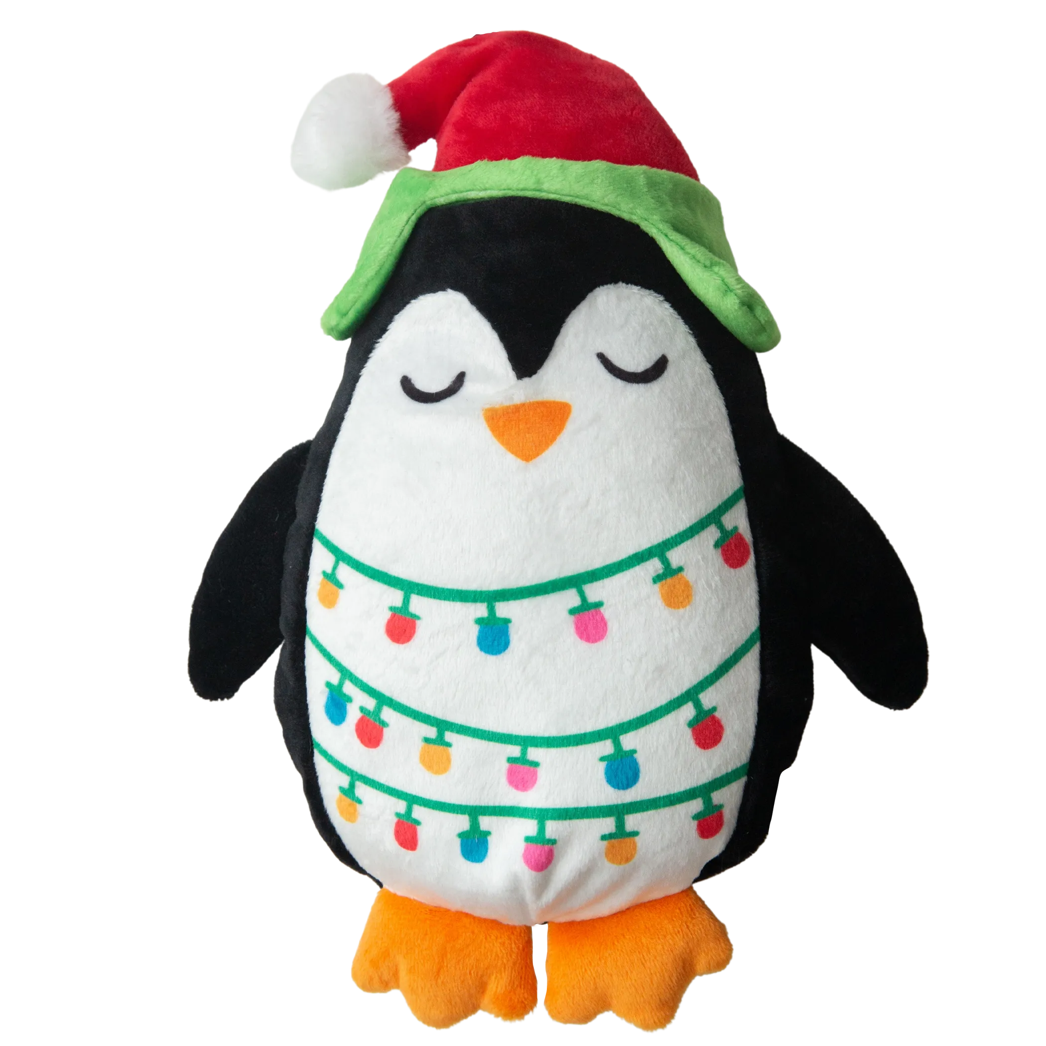 SnugArooz Penguin with Christmas lights