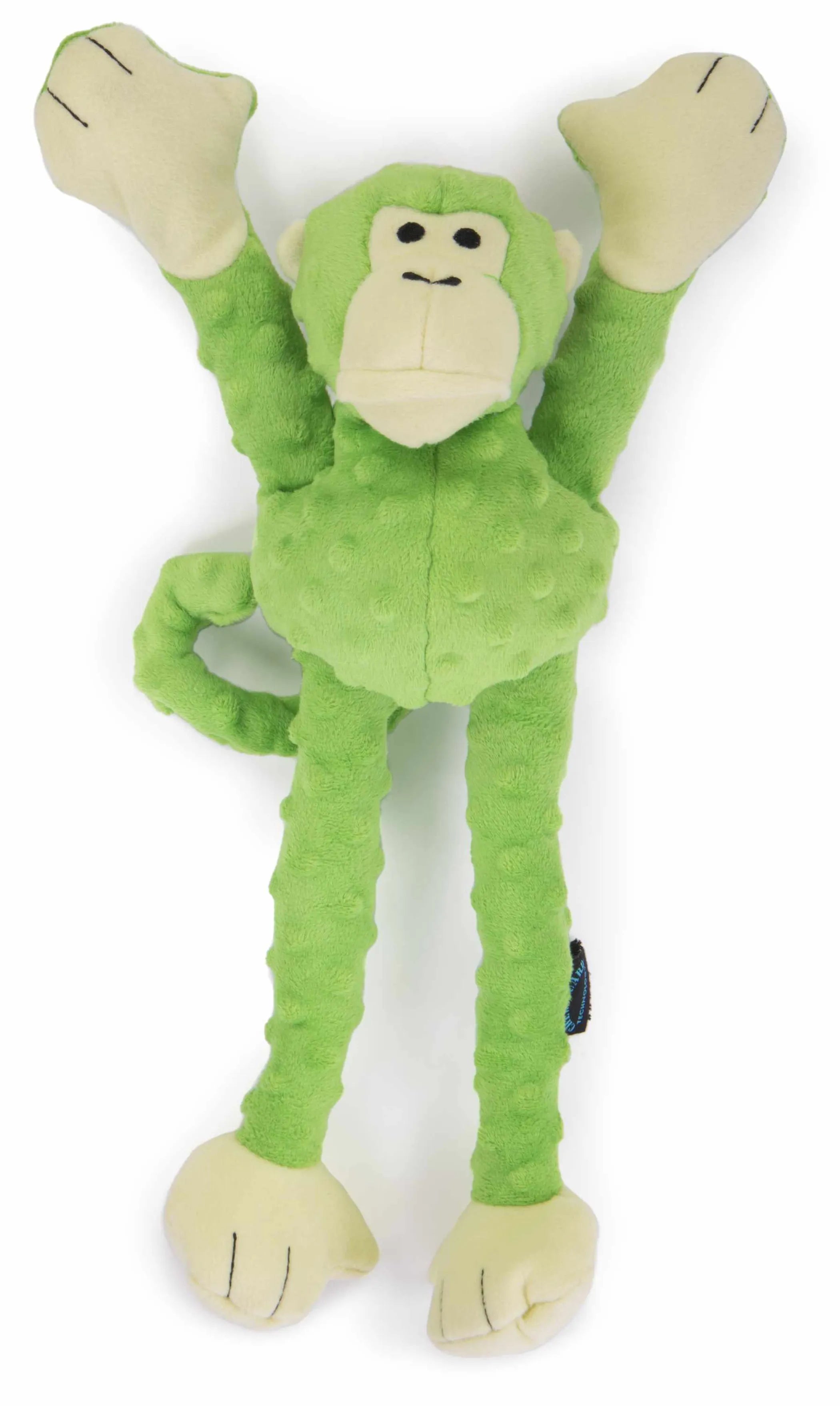 goDog Crazy Tugs Monkeys Squeaky Plush Dog Toy Large