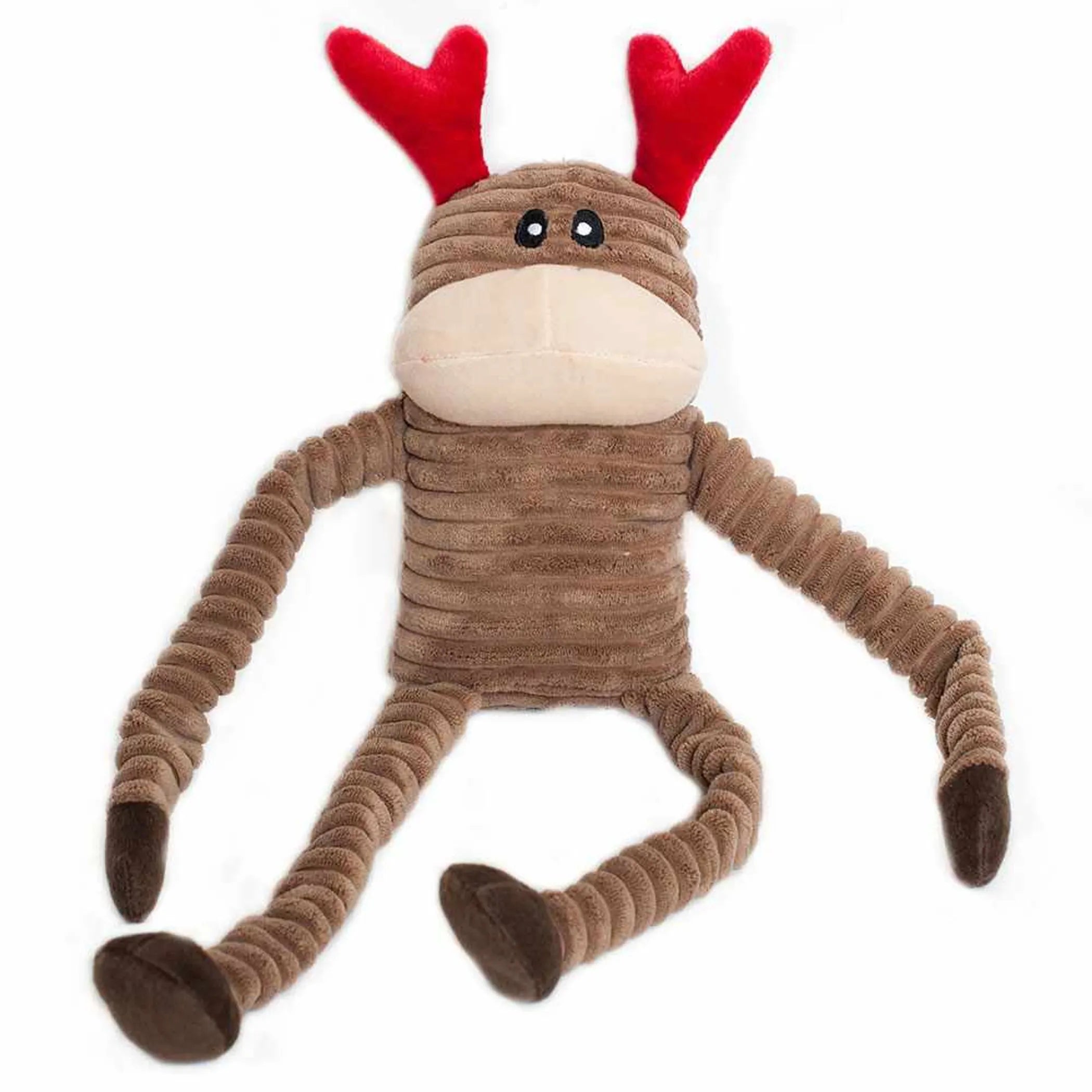ZippyPaws Holiday Crinkle Reindeer Plush Dog Toy