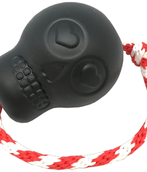 USA-K9 Skull Durable Rubber Chew Toy, Treat Dispenser, Reward Toy, Tug Toy, and Retrieving Toy