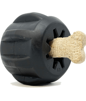 Magnum Black ID Gear Treat Pocket Durable Rubber Treat Holder and Chew Toy