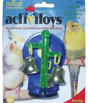 JW Pet ActiviToy Spinning Bells Bird Toy Assorted 1ea/SM/MD