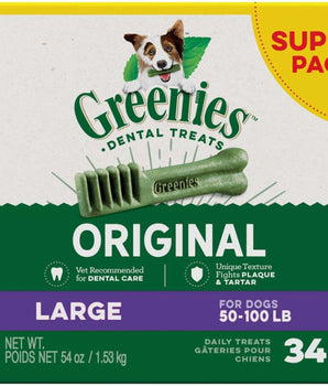 Greenies Dog Dental Treats Large Original 1ea/54 oz, 34 ct
