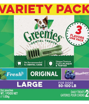 Greenies 3-Flavor Variety Pack Dog Dental Treat Large 1ea/36 oz, 24 ct