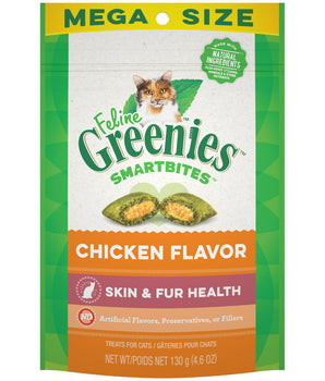 Greenies FELINE SMARTBITES Healthy Skin & Fur Chicken Flavor Cat Treat 4.6 oz