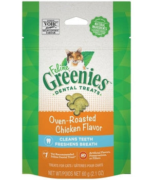 Greenies FELINE Cat Dental Treat Oven Roasted Chicken Flavor 2.1 oz