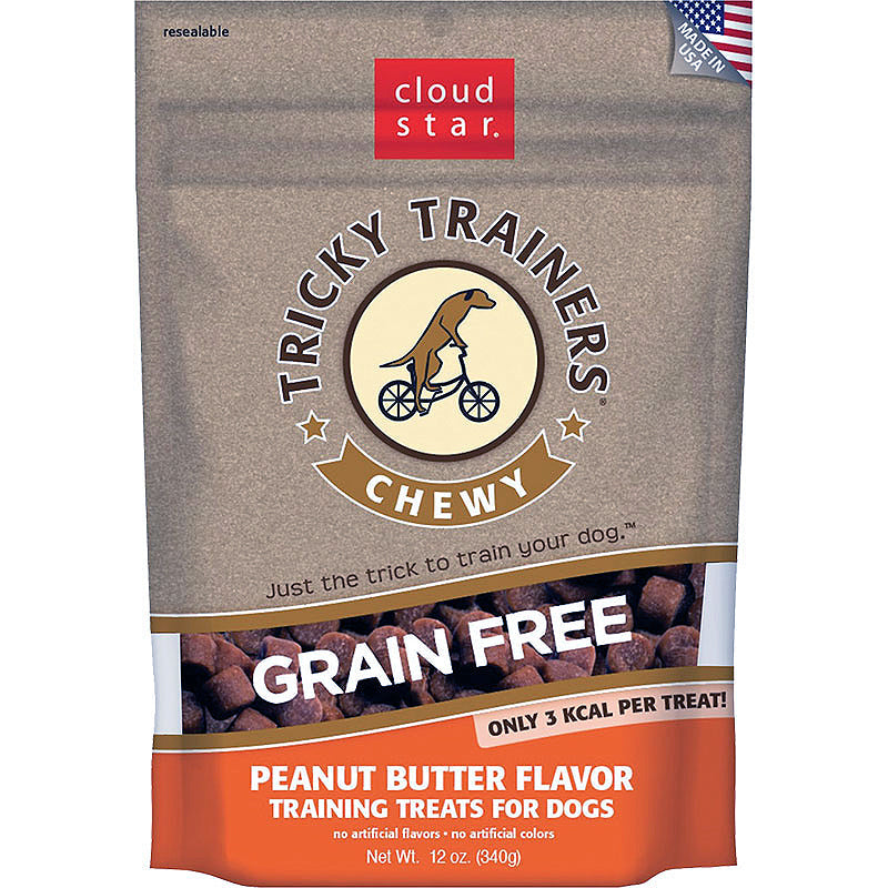 Cloud Star Dog Tricky Trainer Grain Free Chewy Peanut Butter 12Oz