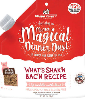 Stella And Chewys Dog Freeze-Dried Marie Magical Dinner Dust Bacon 7oz.