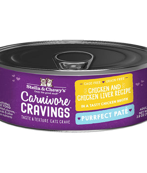 Stella and Chewys Cat Carnivore Cravings Pate Chicken and Liver 2.8Oz. (Case Of 24)