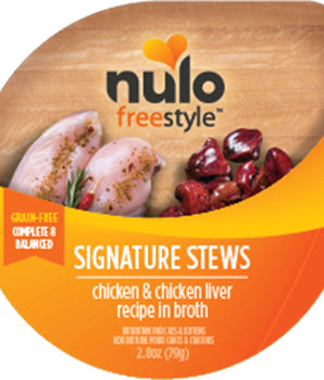 Nulo Freestyle Signature Stews Grain-Free Wet Cat Food Chicken and Chicken Liver 24ea-2.8 oz