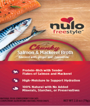 Nulo Freestyle Chunky Broths Wet Cat Food Salmon Mackerel; 24Ea-2.8 Oz